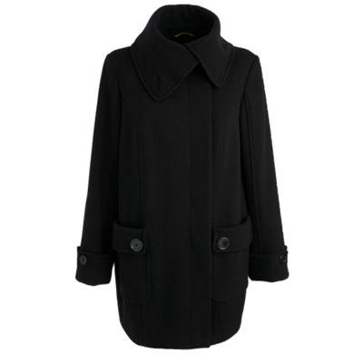 Black cocoon coat