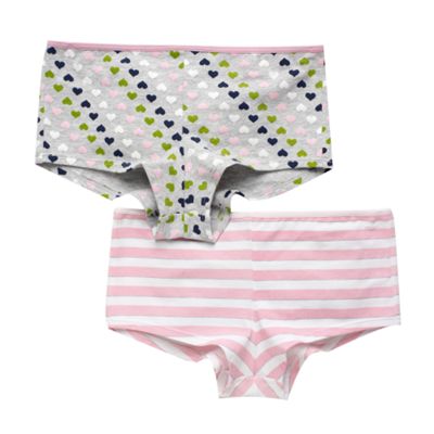 Pack of two heart and striped shorties