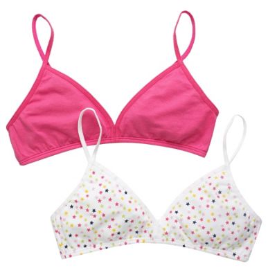 Pack of two white star starter bras