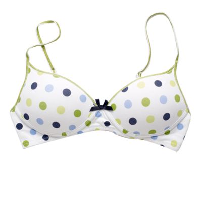 Green spotted bra