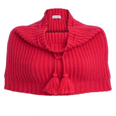 Pink knitted drawstring snood