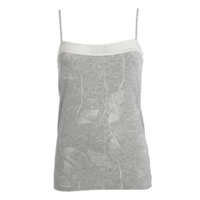 Mantaray Light grey leaf print camisole