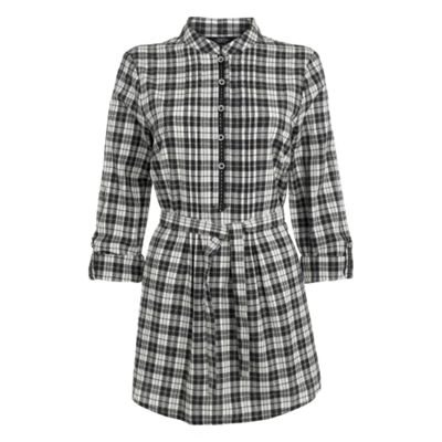 Black oversized check shirt
