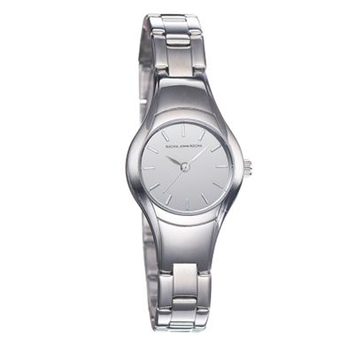 Womens silver coloured mirror dial watch