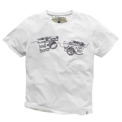 White camera front t-shirt