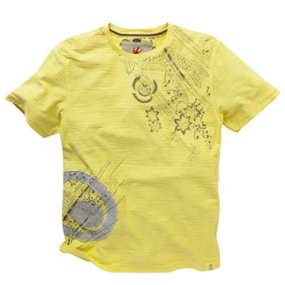 Yellow applique and print t-shirt