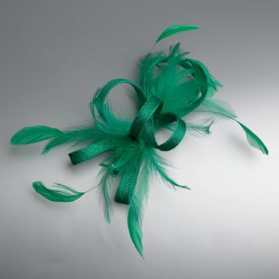 Green loop & feather hair clip