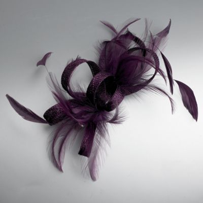 Purple loop & feather hair clip