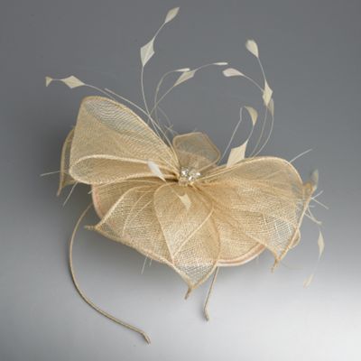 Gold shimmer fascinator head band