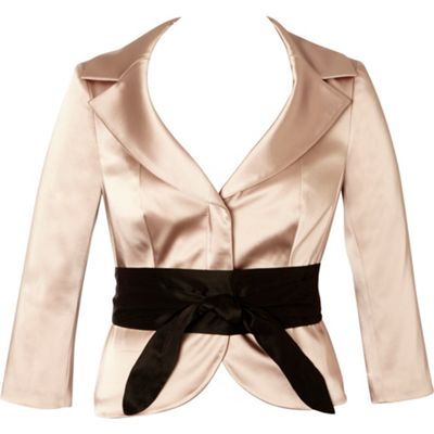 Champagne Melaney duchess satin jacket