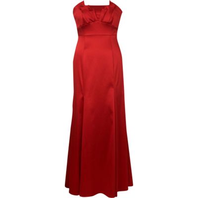 Red 'Missina' duchess satin maxi dress
