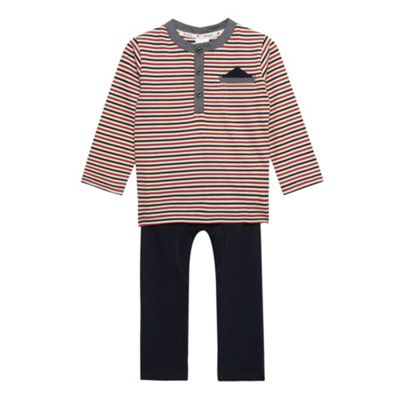 J by Jasper Conran Babies striped hanky t-shirt and navy bottoms set