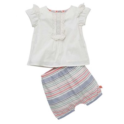 White blouse and shorts set