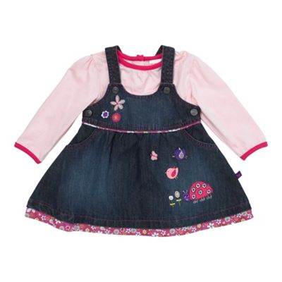 Blue frill denim pini dress
