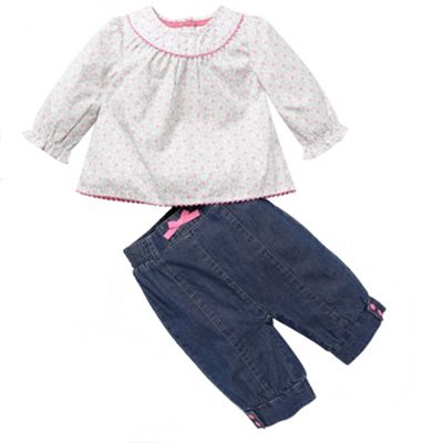 J by Jasper Conran Floral blouse and denim bloomer set