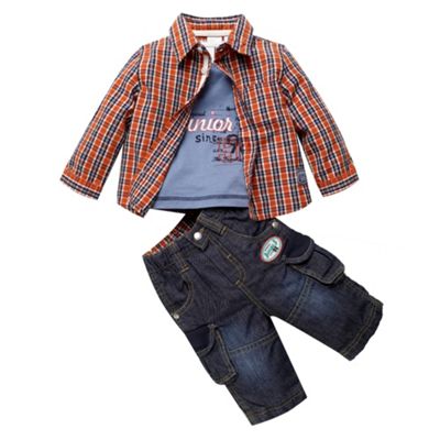 Orange shirt, t-shirt and jeans set