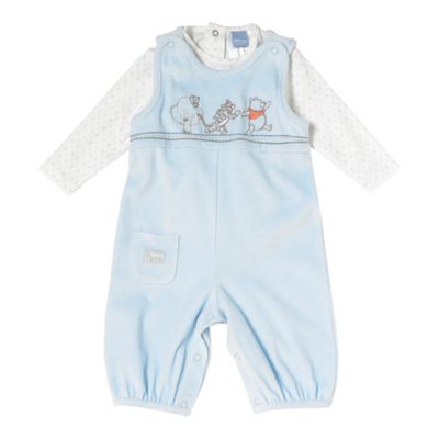 Winnie the Pooh velour dungarees set