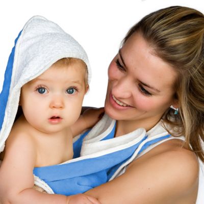 Babys blue apron towel