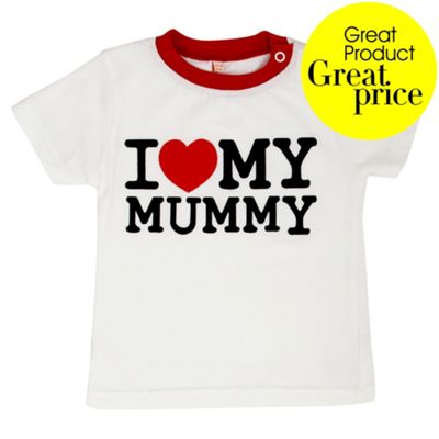 White I Love My Mummy babies t-shirt