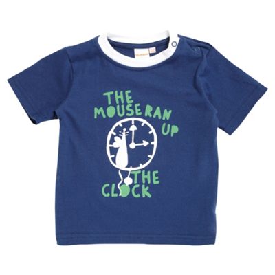 bluezoo Babys navy mouse t-shirt