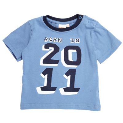 bluezoo Babys blue Born In 2011 t-shirt
