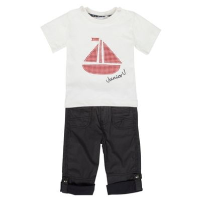 Blue boys boat t-shirt and trousers set