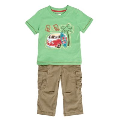 Rocha.John Rocha Babys green van t-shirt and cargo trousers set