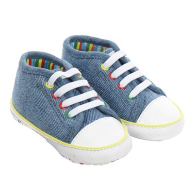 Newborn  Shoes on These Baby Boy Lace Denim Shoes From Bluezoo Baby Feature Colourful