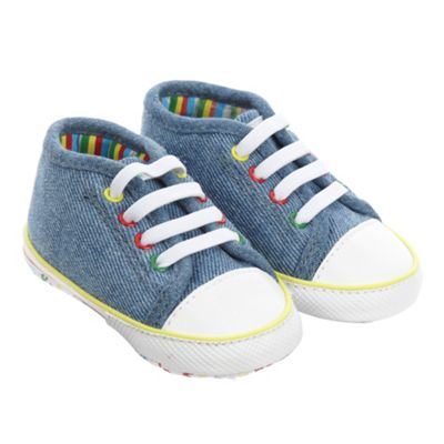 Infant  Shoes on These Baby Boy Lace Denim Shoes From Bluezoo Baby Feature Colourful