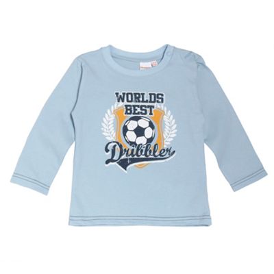 Babys light blue Dribbler slogan top