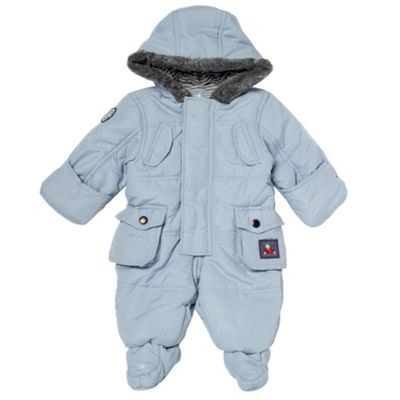 Baby boys blue padded snowsuit