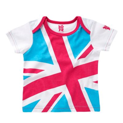 Team GB Babys pink Union Jack t-shirt