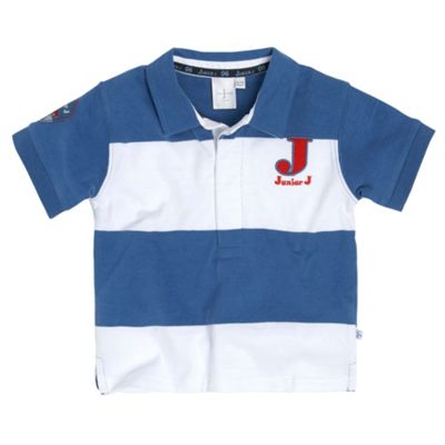 J by Jasper Conran Babys blue striped rugby t-shirt