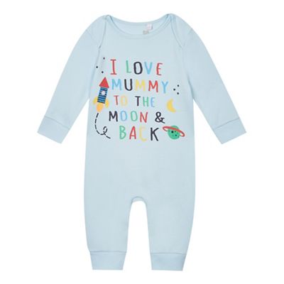 Babies blue striped 'LITTLE QT' two in one t-shirt and bodysuit