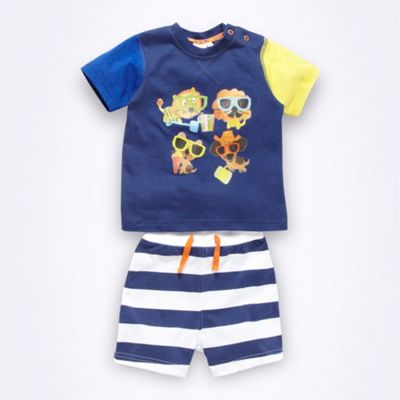 Babies navy blue t-shirt and shorts set                                                                                         
