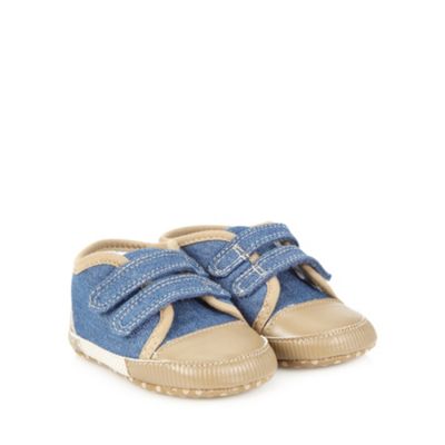 Designer baby's blue chambray trainers                                                                                          