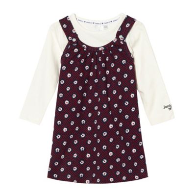 J By Jasper Conran Designer babies navy ditsy pinafore and t-shirt