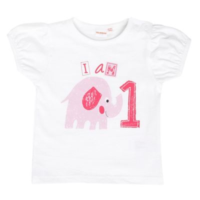 bluezoo Babys white elephant t-shirt