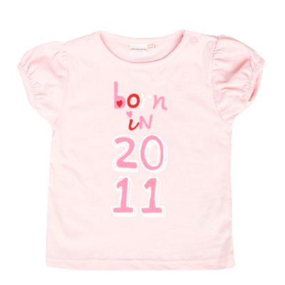 bluezoo Babys pale pink Born in 2011 t-shirt