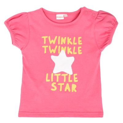 Babys bright pink star t-shirt