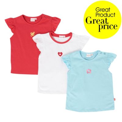 Babys pack of three embroidered t-shirts