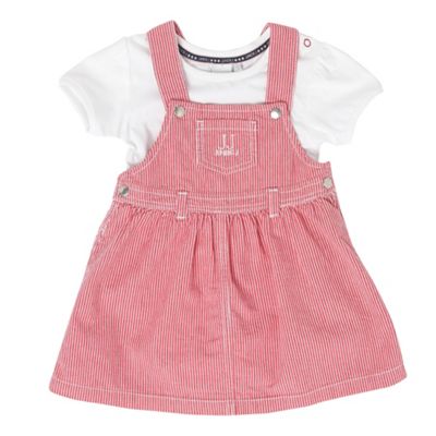 Pink babies pinafore and t-shirt set