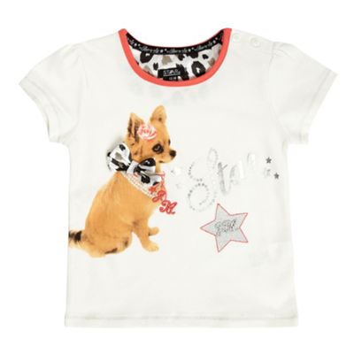 Babys white dog photo t-shirt