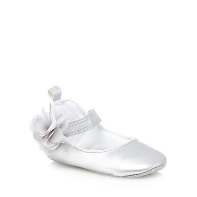 RJR.John Rocha - Babies silver floral shimmer shoes