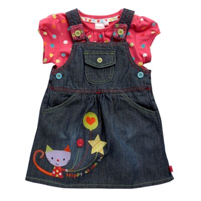 Babys blue denim dress and t-shirt set