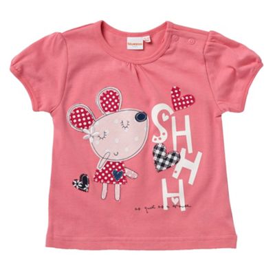 bluezoo Babies pink mouse t-shirt