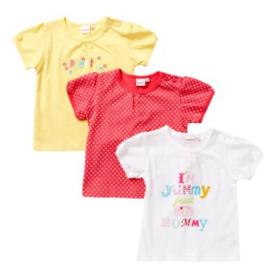bluezoo Pack of three babys patterned t-shirts
