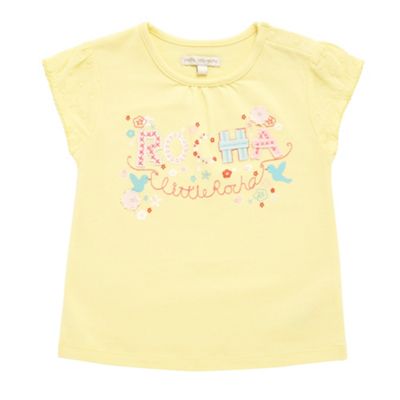 Babys yellow logo print t-shirt