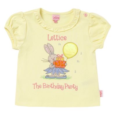 Babys yellow birthday bunny t-shirt