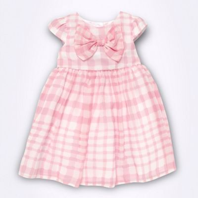 Designer Babies pink checked chiffon dress                                                                                      